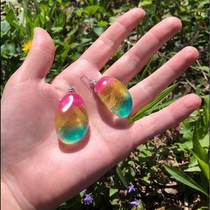 Rainbow Quartz Necklace with Adjustable Rope